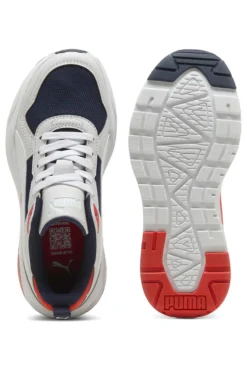 Sneakers bianche con dettagli navy e rossi Puma Trinity 2 LT Jr