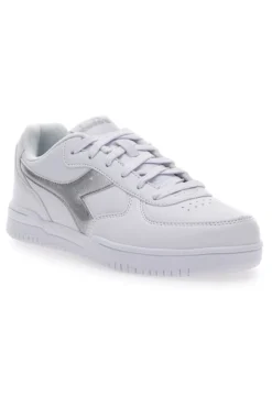 Sneakers Bianche con Fregio Argento Diadora Raptor Low Moon WN