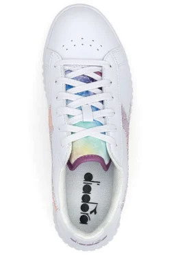 Sneakers Bianche Con Fregio Arcobaleno Diadora Game Step Glow Gs