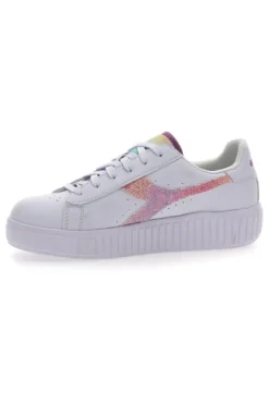 Sneakers Bianche Con Fregio Arcobaleno Diadora Game Step Glow Gs