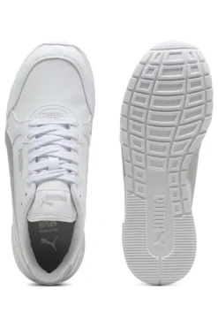 Sneakers bianche con glitter argento Puma ST Runner v4 SL Glitter Jr
