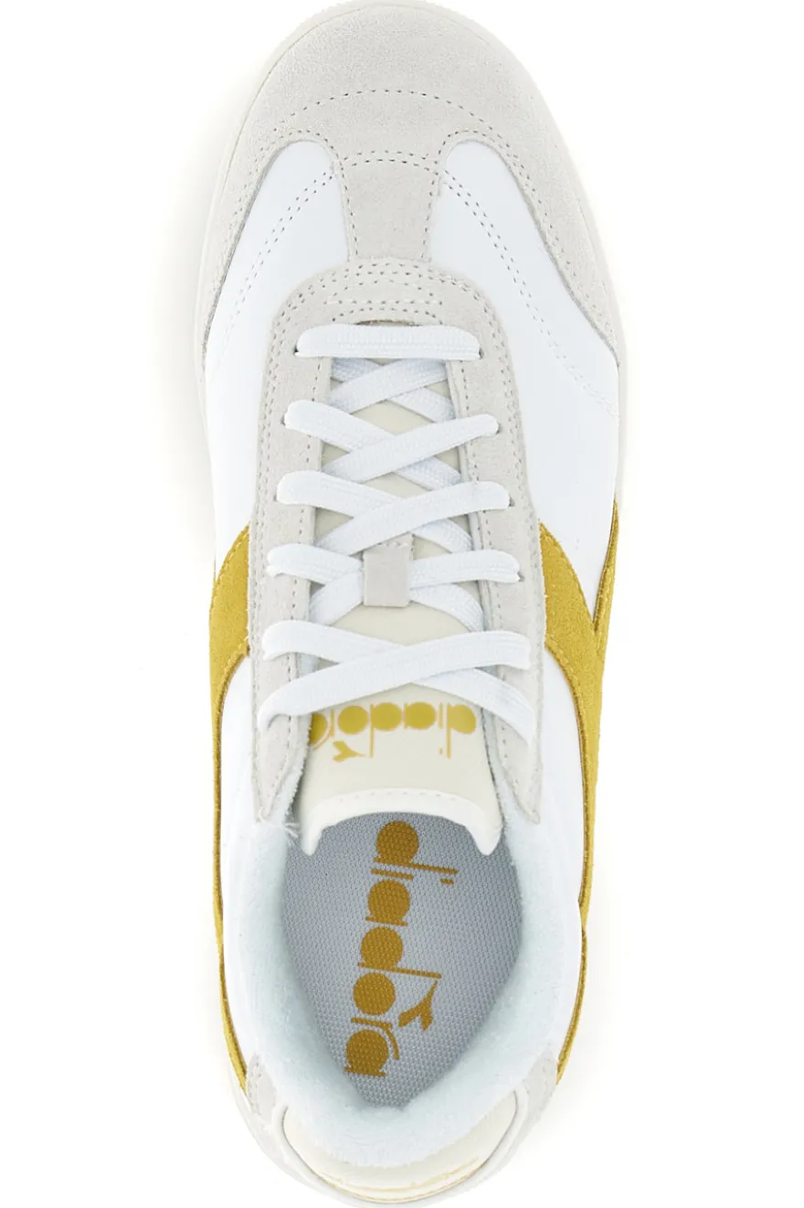 Sneakers Bianche con inserto giallo Diadora Kick Sl