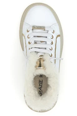 Sneakers bianche con interno in pelliccia Grazie Girl 153451