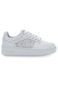 Sneakers Bianche con Lacci Champion Rebound Platform Abstract Low