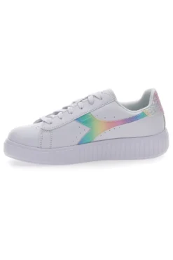 Sneakers Bianche con Logo Arcobaleno Diadora game Step Bloom