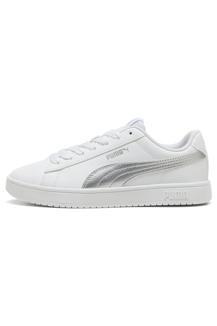 Sneakers Bianche con Logo Argento PUMA RICKIE CLASSIC JR