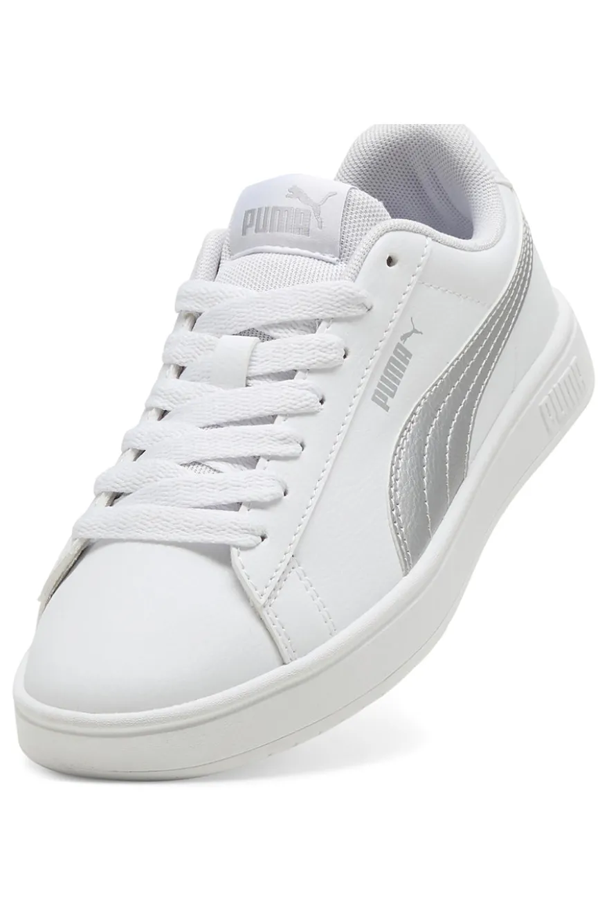 Sneakers Bianche con Logo Argento PUMA RICKIE CLASSIC JR
