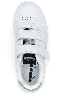 Sneakers Bianche con Logo Argento e Strappi DIADORA RAPTOR LOW SPOTTED PS