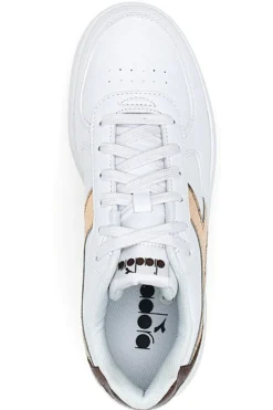 Sneakers Bianche con logo dorato DIADORA RAPTOR LOW CRYSTAL WN