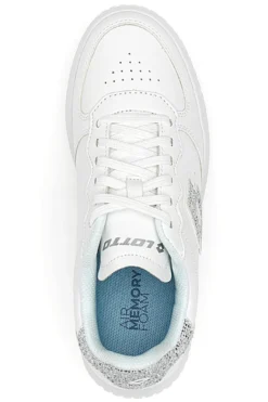 Sneakers Bianche con Logo Glitter Lotto Venus 1 AMF III GLI
