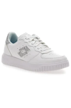 Sneakers Bianche con Logo Glitter Lotto Venus 1 AMF III GLI
