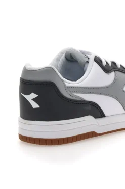 Sneakers Bianche con logo Grigio e Dettagli Neri DIADORA RAPTOR LOW