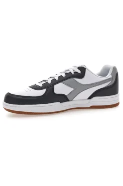 Sneakers Bianche con logo Grigio e Dettagli Neri DIADORA RAPTOR LOW
