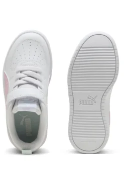 Sneakers Bianche con Logo Laterale Rosa e Velcro Puma RICKIE AC+PS