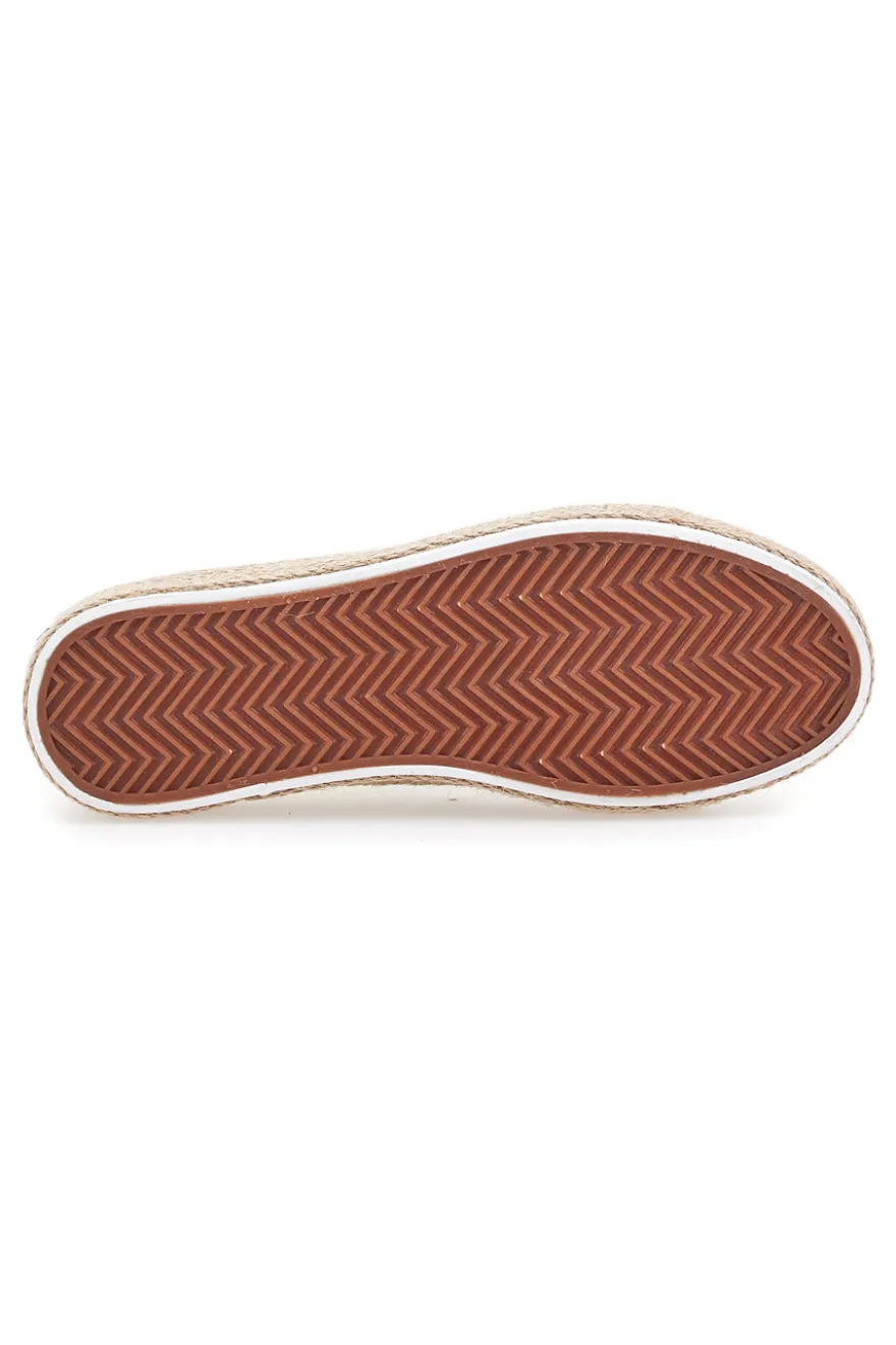 Sneakers bianche con paillettes e suola corda Energy E128