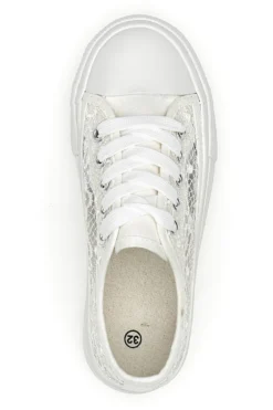 Sneakers bianche con pizzo suola flatform ENERGY E111