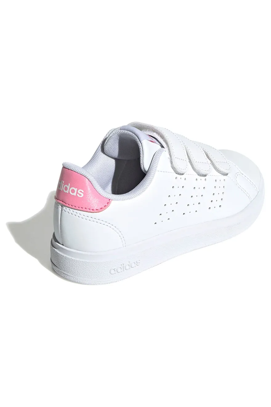 Sneakers bianche con strappo e dettagli rosa Adidas Advantage Base 2.0 CF C