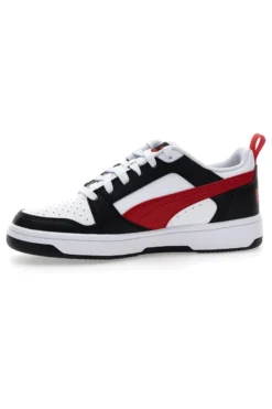 Sneakers Bianche Con Stringa Rossa Laterale Puma Rebound V6 LO JR