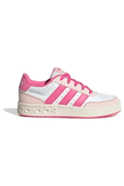 Sneakers bianche con strisce fucsia e suola platform Adidas Breakbase J