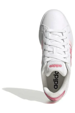 Sneakers bianche con strisce rosa sfumate in materiale sintetico Adidas Grand Court 3.0 J