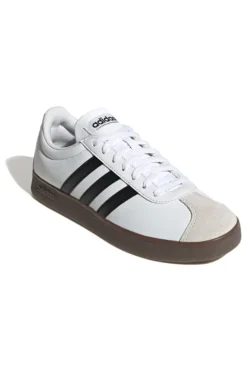 Sneakers bianche con strisce nere e punta in suede Adidas VL Court Base
