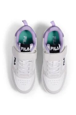 Sneakers Bianche Con Suola Lilla Fila Rega Velcro