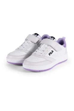Sneakers Bianche Con Suola Lilla Fila Rega Velcro