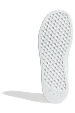 Sneakers bianche con tallone rosa e strisce traforate Adidas Advantage Base 2.0 J
