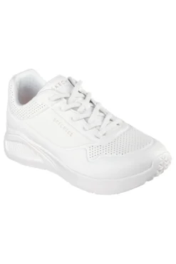 Sneakers bianche con zeppa interna e Memory Foam Skechers Uno Lite - Lite Work