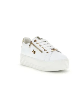 Sneakers bianche con zip laterale platform Burani 52031C755