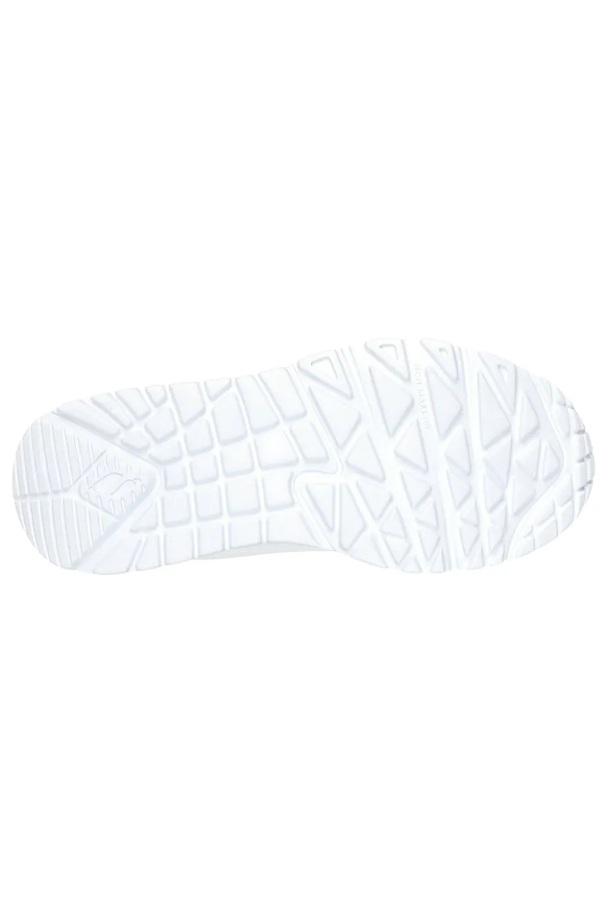Sneakers bianche con zip laterale e platform Skechers Uno Lite Easy Zip