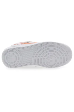 Sneakers Bianche e Arancione con Fuoco PITT KIDS K191562