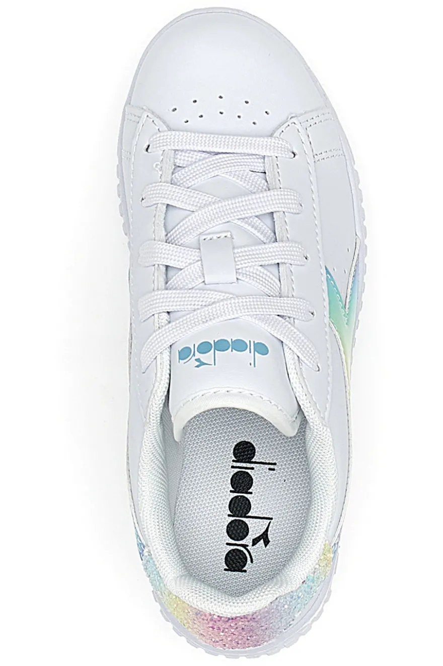 Sneakers Bianche e Arcobaleno Diadora Game Step PS