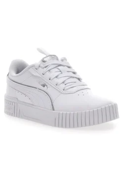 Sneakers Bianche e Argento Platform Puma Carina 2.0 Pop Up Mtllcs Ps