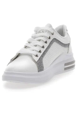 Sneakers Bianche e Argento Prima Riga 435
