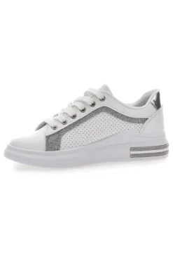 Sneakers Bianche e Argento Prima Riga 435