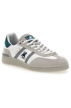 Sneakers Bianche e Beige con Dettagli Verdi U.S.G.POLO WOODY LTX