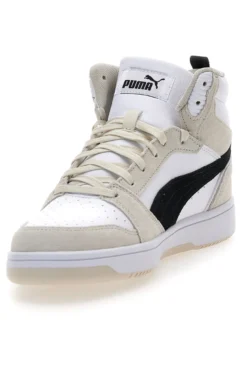 Sneakers bianche e beige mid-cut inserti a contrasto Puma Rebound V6 SD