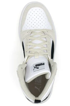 Sneakers bianche e beige mid-cut inserti a contrasto Puma Rebound V6 SD