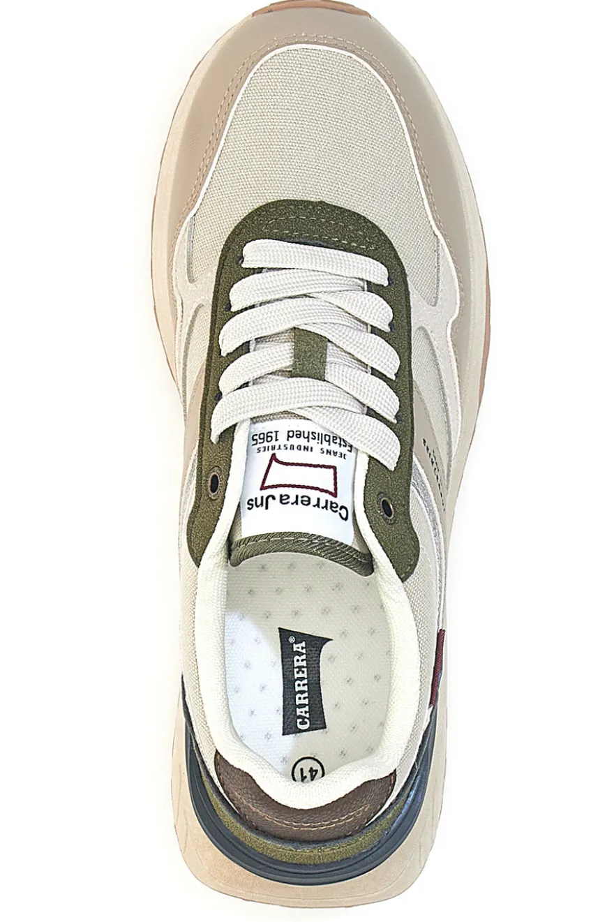 Sneakers Bianche e Beige multicolore suola zigrinata Carrera CAM45939J6377