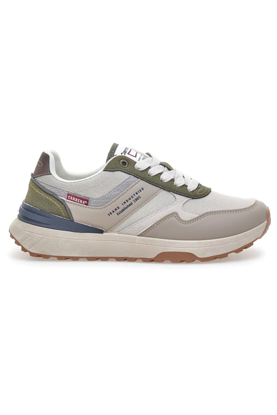 Sneakers Bianche e Beige multicolore suola zigrinata Carrera CAM45939J6377
