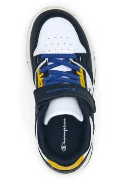 Sneakers bianche e blu con dettagli gialli Champion RD18 Heritage Evolve B PS