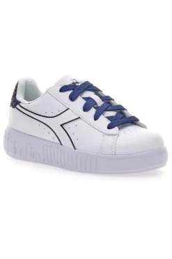 Sneakers Bianche e Blu Diadora Game Step P Sparkly Ps