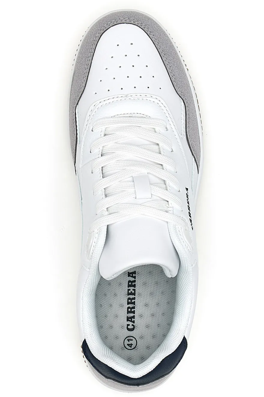 Sneakers bianche e grigie con dettagli blu Carrera CAM237041042