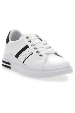 Sneakers bianche e nere con lacci CAFE' COST BK2450