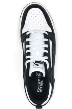 Sneakers Bianche e Nere Con Stringa Laterale Puma Rebound V6 LO JR