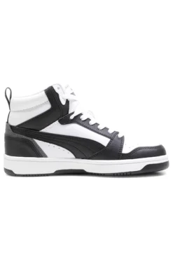 Sneakers bianche e nere mid-cut in materie sintetiche Puma Rebound V6 Mid Jr