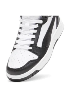 Sneakers bianche e nere mid-cut in materie sintetiche Puma Rebound V6 Mid Jr
