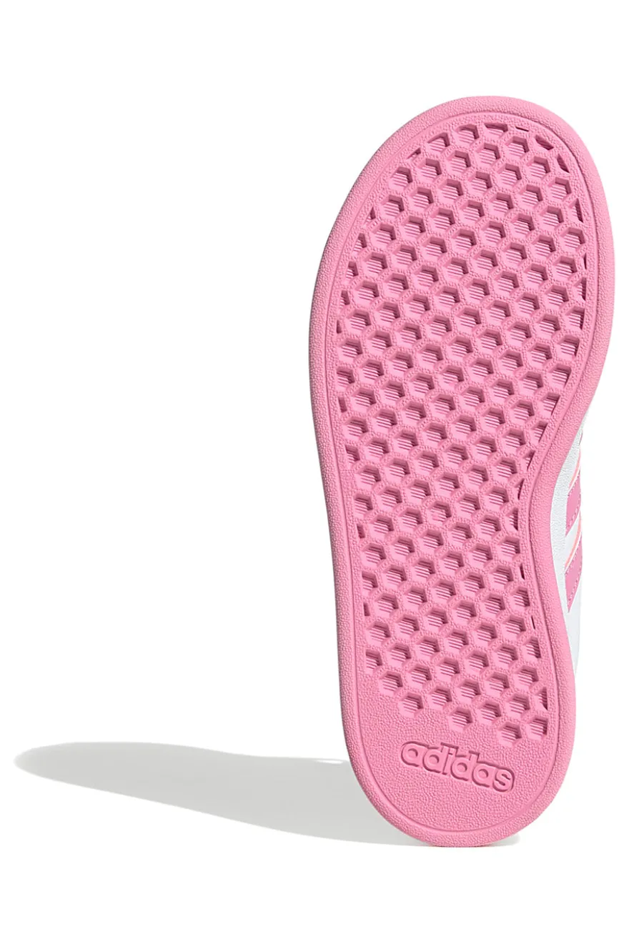 Sneakers bianche e rosa con chiusura a strappo Adidas Grand Court 2.0 EL C