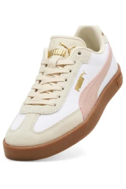 Sneakers Bianche e Rosa con Dettagli in Pelle PUMA Club II Era CV Jr